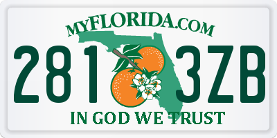 FL license plate 2813ZB