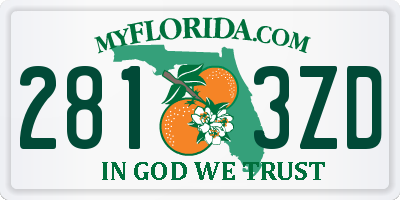 FL license plate 2813ZD