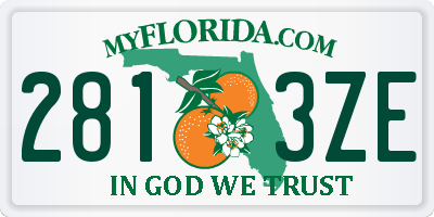 FL license plate 2813ZE