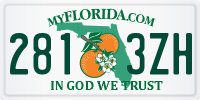 FL license plate 2813ZH