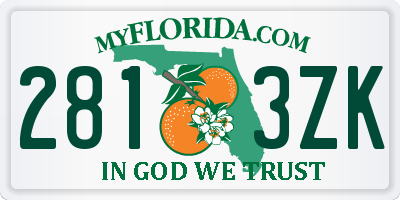 FL license plate 2813ZK