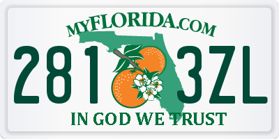 FL license plate 2813ZL