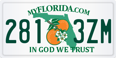 FL license plate 2813ZM