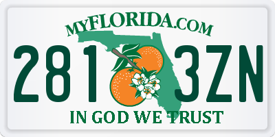 FL license plate 2813ZN