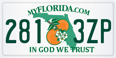 FL license plate 2813ZP