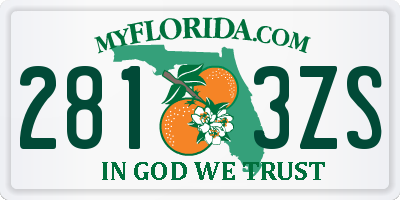 FL license plate 2813ZS