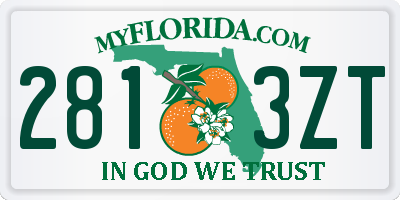 FL license plate 2813ZT