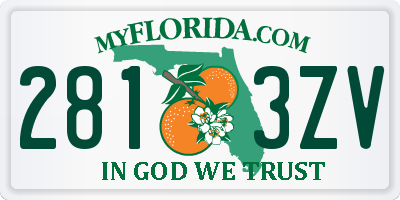 FL license plate 2813ZV