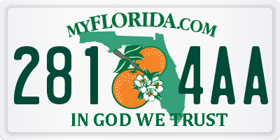 FL license plate 2814AA