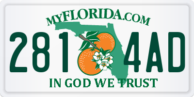 FL license plate 2814AD