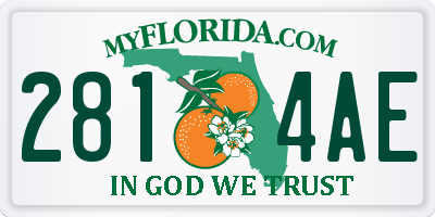 FL license plate 2814AE
