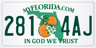 FL license plate 2814AJ