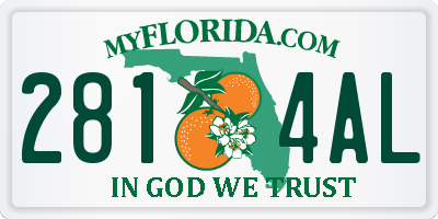 FL license plate 2814AL