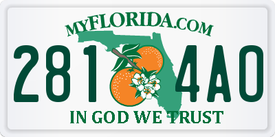 FL license plate 2814AO