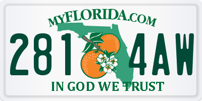 FL license plate 2814AW