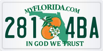 FL license plate 2814BA