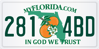 FL license plate 2814BD