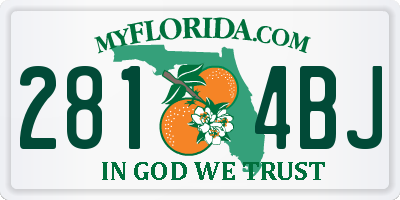 FL license plate 2814BJ