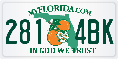 FL license plate 2814BK