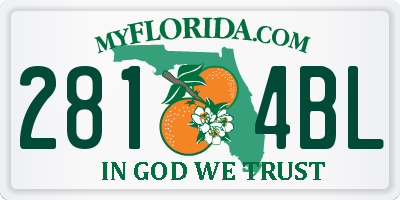 FL license plate 2814BL