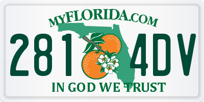 FL license plate 2814DV