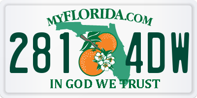 FL license plate 2814DW