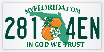 FL license plate 2814EN