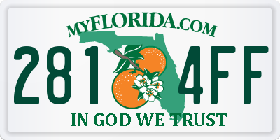 FL license plate 2814FF