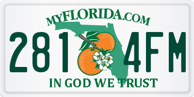 FL license plate 2814FM
