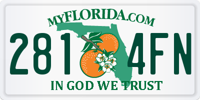 FL license plate 2814FN