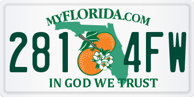 FL license plate 2814FW