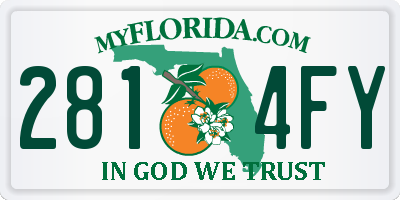 FL license plate 2814FY