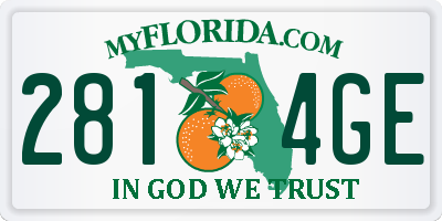 FL license plate 2814GE