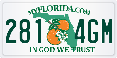 FL license plate 2814GM