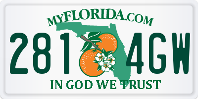 FL license plate 2814GW