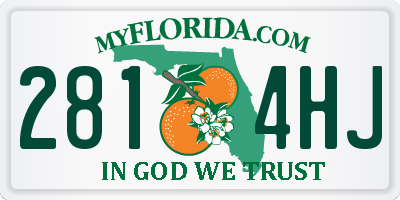 FL license plate 2814HJ