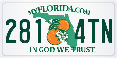 FL license plate 2814TN