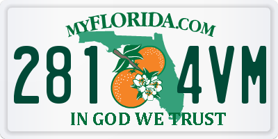 FL license plate 2814VM