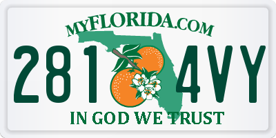 FL license plate 2814VY