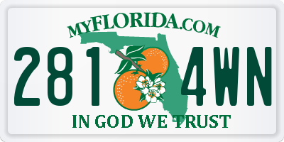 FL license plate 2814WN
