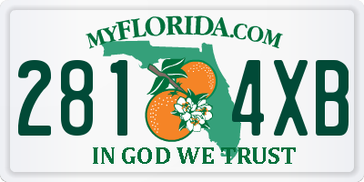 FL license plate 2814XB