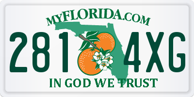 FL license plate 2814XG