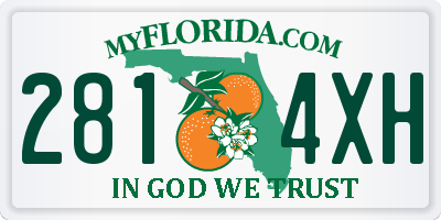 FL license plate 2814XH