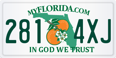 FL license plate 2814XJ