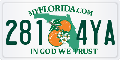 FL license plate 2814YA