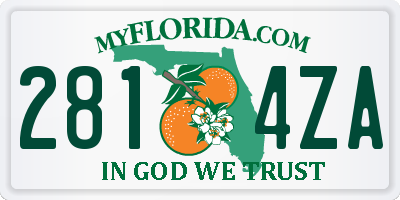 FL license plate 2814ZA
