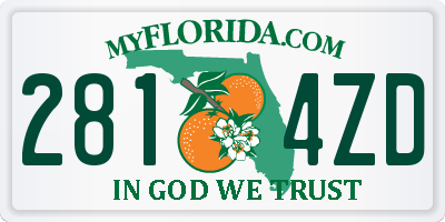 FL license plate 2814ZD