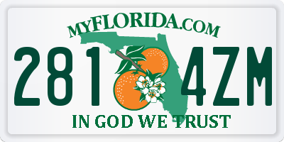 FL license plate 2814ZM