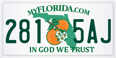 FL license plate 2815AJ