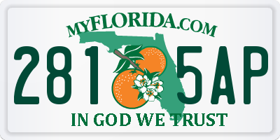 FL license plate 2815AP